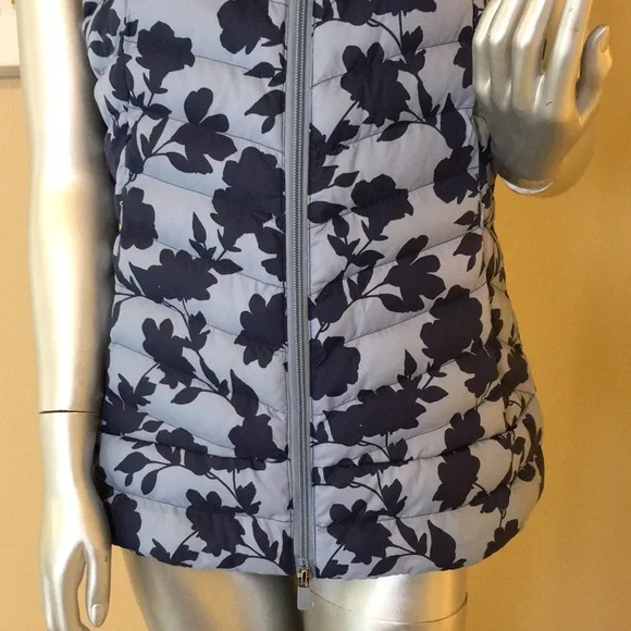 G/FORE Womens Tonal Floral Nylon Puffer Vest Fjord